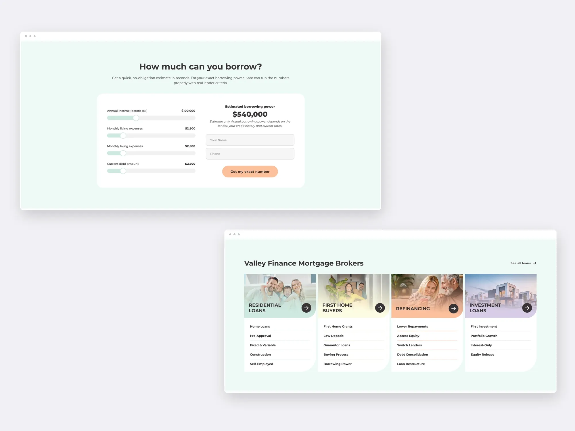 Valley Finance website presentation